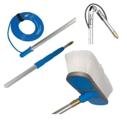 Teleskop za čišćenje prozora i solarnih panela LEWI uključuje aluminijumski stub koji ne trune, četku od 25 cm sa plavim akcentima i dugačko crevo. 

Teleskop za pranje prozora i solarnih panela LEWI uključuje aluminijumski stub koji ne trune, četku od 25 cm sa plavim akcentima i dugačko crevo.