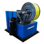 Streamline Ecostream 375 Litra je sistem za čišćenje prozora i stakla s plavom vanjštinom, kolutom za crijevo, žutim crijevom i crnim dijelovima.