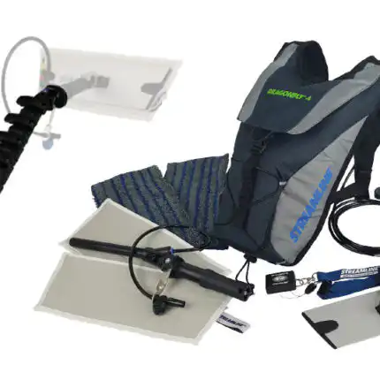 Dragonfli sistem za čišćenje unutrašnjih prozora set Streamline uključuje teleskopski štap od 25 stopa, ranac, jastučiće za čišćenje, crevo i pribor.