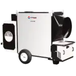 TITAN 185T Industrijski Grejač na naftu od Biemmedue ima pravougaono kućište, sa velikim izlazom za vazduh, točkovima i elegantnom kontrolnom pločom.