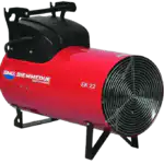 Električni Grejač BIEMMEDUE EK 30C je prijenosni električni grijač od 30 kW cilindričnog dizajna, čvrste crne ručke, velikog prednjeg ventilatora i metalnih nogu.