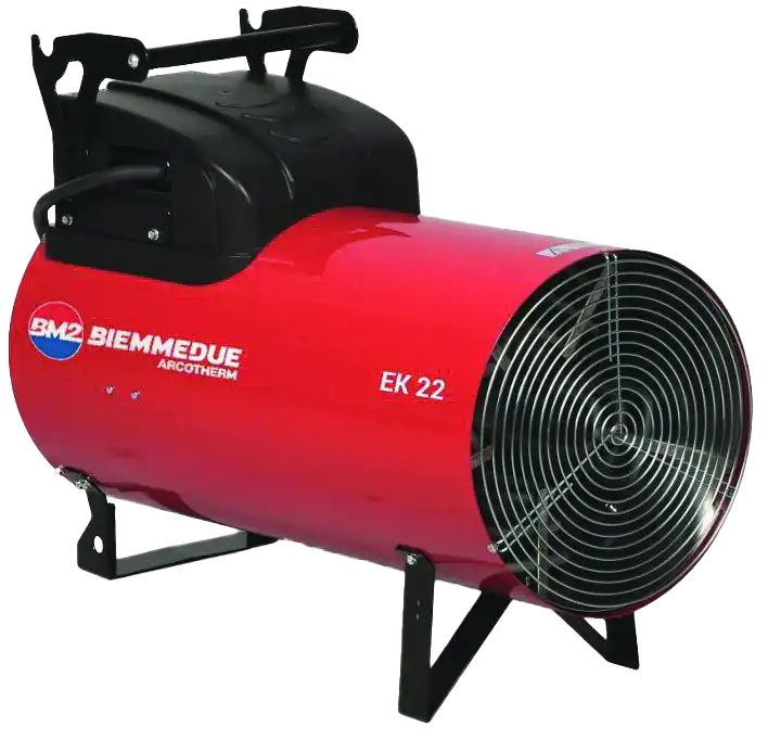 elektricni-grejac-biemmedue-ek.-22c Crvena grejalica BIEMMEDUE EK 22C ima crnu ručku, kontrolnu ploču, veliku prednju rešetku i metalno postolje za stabilnost. To je kao EK 15C.