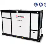 Elegantni Industrijski Grejač BIEMMEDUE SCUDO 235 prikazuje ikone za kompatibilnost dizela, GPL-a i metana u gornjem desnom uglu.