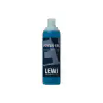 Visoka cilindrična bočica Sredstvo za čišćenje prozora LEWI Power GEL, 500 ml iz linije LEWI Professional, sadrži jarki plavi gel sa svetloplavim poklopcem.