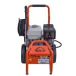 Benzinski Perač pod pritiskom ECO Steam ES4200HD ima narandžasto-crni dizajn sa točkićima, HONDA GX390 motorom, dugmadima napred i oznakom 18L/min 290 Bar.