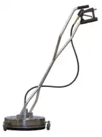 Površinski čistač ES460 (275bar, 460mm, 90°C) ima okruglu bazu, obrtna točkića i dugu dršku sa pištoljem i crevom.