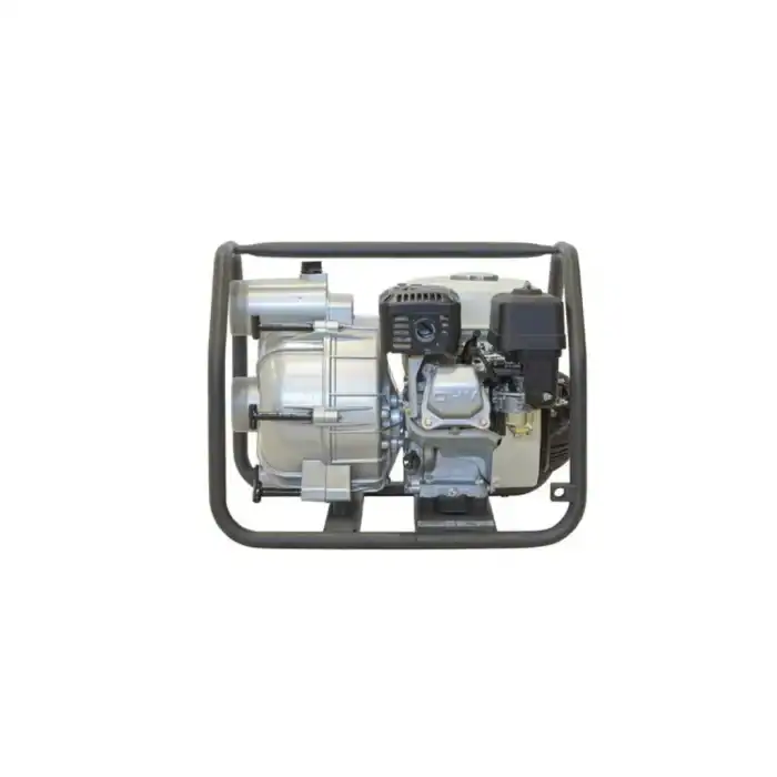 Pumpa za navodnjavanje ES30D-H (45m³/sat, 3 inča, HONDA motor) prikazana sprijeda u srebrnom i crnom metalnom okviru.