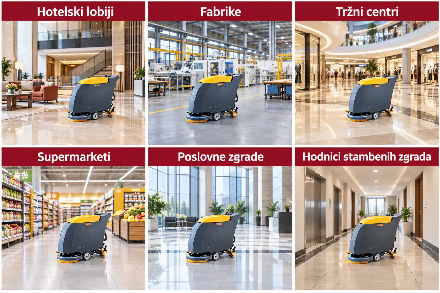 Chancee M50 profesionalna mašina za pranje podova – oblasti primene
