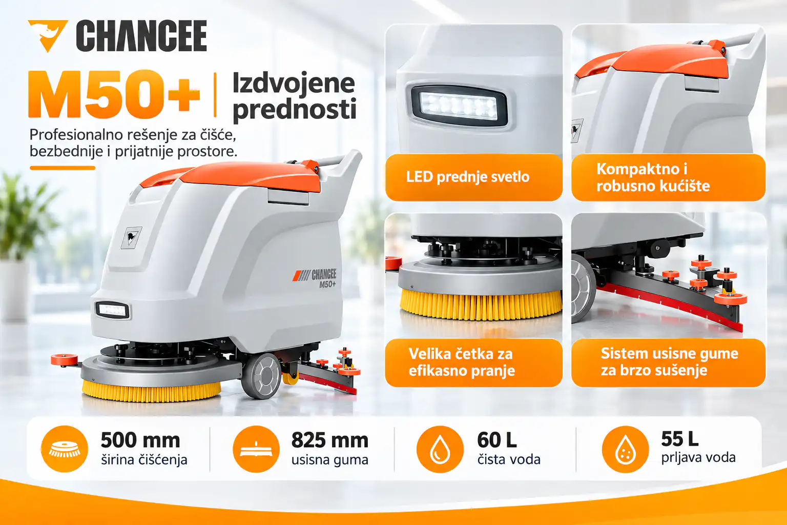 Chancee M50+ izdvojene prednosti profesionalne mašine za pranje podova