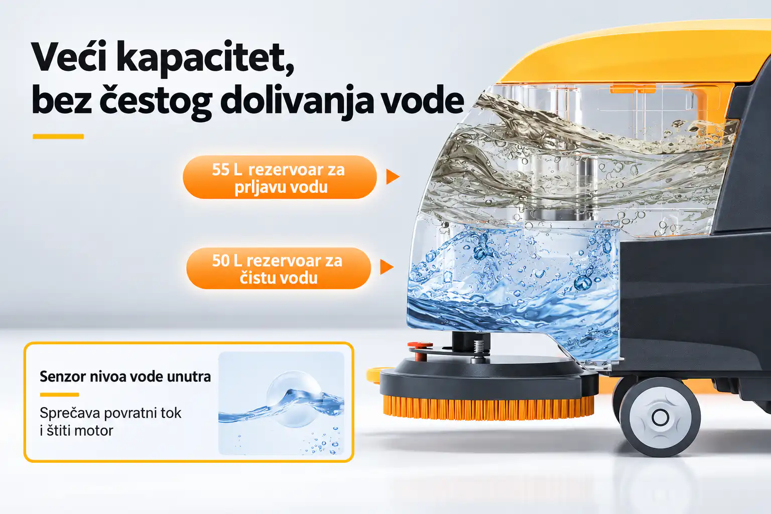 Chancee M50 rezervoar čiste vode 60 litara i rezervoar prljave vode 55 litara