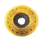 Četka za pranje podova Chancee M30, prečnika 350mm, okrugla crno-žuta, guste bodljikave dlake u krugu na beloj pozadini.