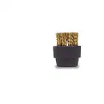 Mala četkica 30mm sa čvrstim mesinganim vlaknima i crnom drškom prikazana uspravno na bijeloj pozadini, Steam Italy.