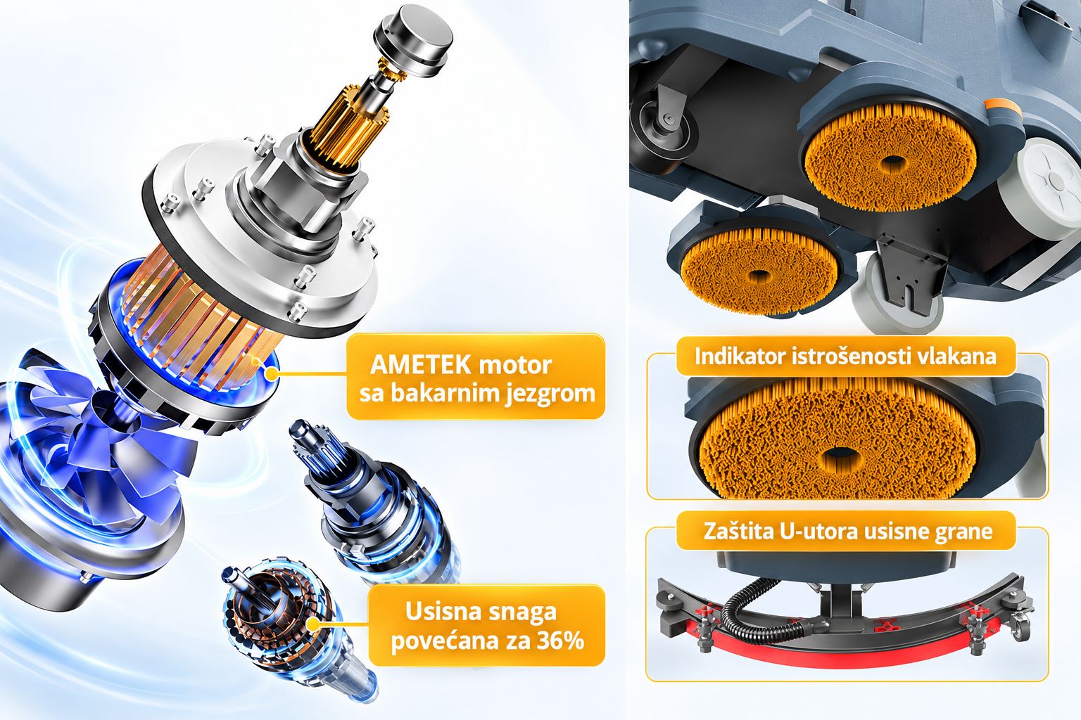 Chancee K80 usisni motor, sistem sa dve četke i usisna grana širine 1200 mm