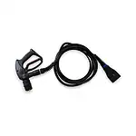 Industrijsko crevo za paru 10m sa pištoljem - Steam Italy, crno industrijsko crevo s mlaznicom, namotano na beloj podlozi.