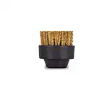 Mala četkica 38mm sa mesinganim vlaknima - Steam Italy, okrugla četka sa čvrstim vlaknima i crnom bazom na beloj pozadini.