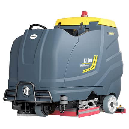CHANCEE K100 industrijska mašina, plavo-žuta, širina 1000mm, baterija 36V/5h, pokriva do 10.000m², garancija 3 godine.