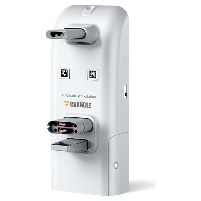 Srebrna stanica Industrijski robot za Pranje Podove Chancee SC50, sa 3D LiDAR & AI, više priključaka i utičnica za uređaje.