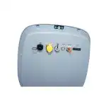 Detaljan prikaz sive kontrolne table na Industrijskom robotu za Pranje Podova Chancee SC50 Plus sa USB portom, žutim izlazom, pet dugmadi i prekidačima, dva tastera za start i ostalim označenim priključcima.