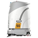 Veliki industrijski robot za pranje podova, Chancee SC50 Plus s 3D LiDAR & AI, bela i siva, sa točkovima, četkama i brojem 50.