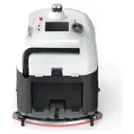 Chancee SC80 autonomni robot za čišćenje podova u bijeloj i crnoj boji, prednji pogled s vidljivim ekranom osjetljivim na dodir, senzorom, ručkom, četkama i kotačima.