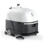 Chancee SC80, veliki bijelo-crni industrijski robot za čišćenje podova sa 3D LiDAR-om, četkama i točkovima na čisto bijeloj podlozi.