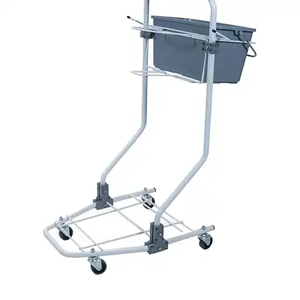 Siva kolica za model PC - Steam Italy su metalna kolica sa četiri točka, uzdignutom ručkom i sivom pravougaonom kadom.