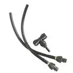 Streamline Twist-Lock set sadrži dva crna fleksibilna pukotina i dve lepezaste mlaznice, idealne za spajanje ili deljenje pukotina.