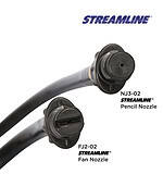 Set Streamline Twist-Lock čini dva pukotina i dva usmerena nastavka: široki FJ2-O2 i okrugli NJ3-O2, prikazani uz Razdelnik.