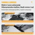 Industrijski usisivač Chancee CG3080 Turbina (80 L, 3,0 kW, 27,5 kPa, HEPA filtracija) usisava prašinu i vodu; tekst opisuje dvostruku funkciju za industrijsko čišćenje.