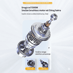 Prikazan je Chancee CG55100 industrijski usisivač snage 5,5 kW sa HEPA filterom i kapacitetom od 100L, istaknute su moć i efikasnost za dekontaminaciju.