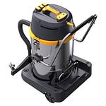 Profesionalni usisivač Chancee CRS2870, 2 motora, HEPA filter, 70L rezervoar, 2.8kW snaga, inox telo sa crno-žutim detaljima.