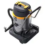 Profesionalni usisivač Chancee CRS2870, 2 motora, HEPA filter, 70L rezervoar, 2.8kW snaga, inox telo sa crno-žutim detaljima.