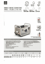 Kompaktan srebrno-crni Annovi Reverberi AR8-10.15CMW HW zidni perač sa ručkom, manometrom i panelom, okružen podacima i ikonama.
