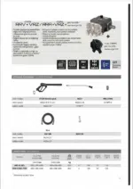 Strani katalog sa slikama, dijagramima, ikonama i tablicama sa šiframa, opremom i specifikacijama na više jezika za Annovi Reverberi AR9-16.28CL PRO 280 bar | Benzinski perač pod pritiskom.