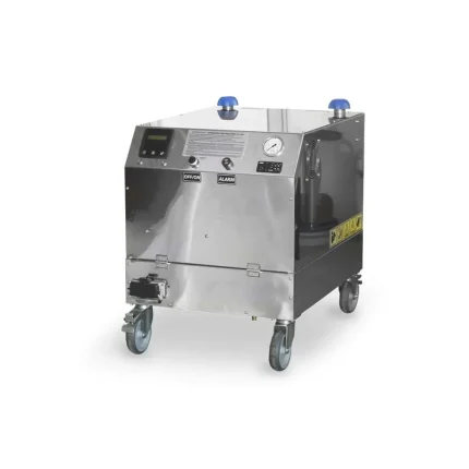 Steam Italy SI24 industrijski paročistač od nerđajućeg čelika sa točkićima, panelom i merilom za profesionalno čišćenje.