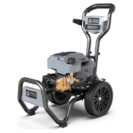 Annovi Reverberi AR5-15.23CT perač pod pritiskom na crne točkove, čvrst ram, sivo kućište i mesingane priključke.