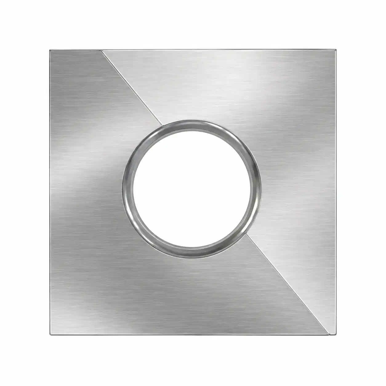 prolazna-ploca-za-dimnjak-150mm-02ac432-1.png Na poliranoj metalnoj kvadratnoj ploči nalazi se kružna rupa u sredini, dijagonala je simetrično na dva dela.