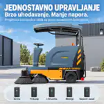 Vozilo za čišćenje podova Chancee sa krovom i vodičem za ikone kontrolne table za sirenu, prskanje, svetlo i metenje poda.